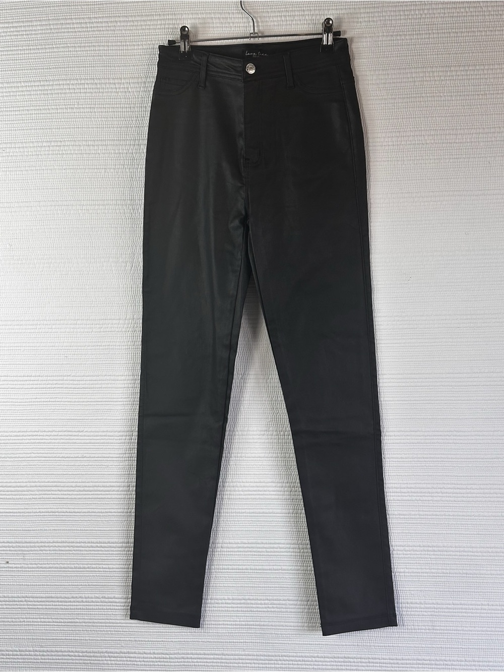 Love Tree Black Faux Leather Skinny Pants Medium Y2K Moto Biker Vegan Leather